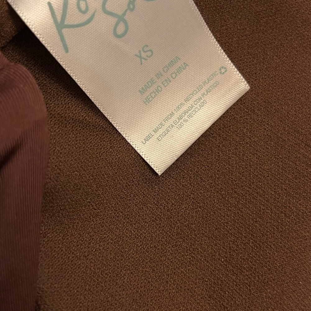 Women’s XS Kona Sol sexy faux wrap halter bikini top brown nwot tie back - Picture 3 of 4